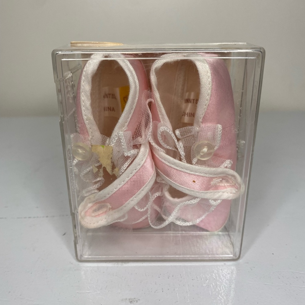 Vintage Sole Mates Baby Girl Pink Frill Ballet Flats